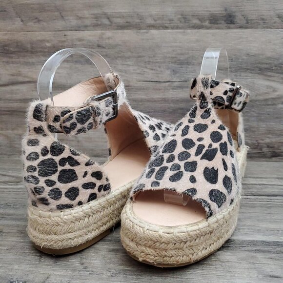 ❤️ 283 BellaMarie Moira Animal Print Brown Leopard Ankle-Strap Espadrille Sandal - Picture 4 of 12